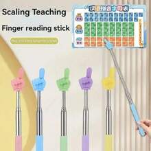 7pcs Random Color Telescopic Reading Finger Pointers, Conducting Baton, Click Reading Teaching Aid Tool, Teacher Classroom Pointer - A - View 5