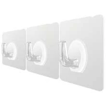 Móc treo tường dán keo trong suốt sáng tạo, giá treo dán bền bỉ, phù hợp dùng cho phòng tắm và treo quần áo - Nhiều màu - Xem 9