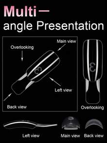 120 Pieces/Box Dual-Form Nail Extension System (60 Upper Forms + 60 Lower Forms, 15 Sizes) – Suitable For UV/LED Extension Gel, Features Scale Lines, Nail Art Supplies - Clear - View 7