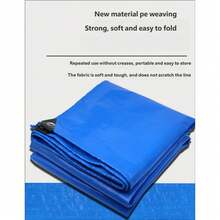 Blue Waterproof Polyethylene Tarp Cover, Multiple Sizes Available, Heavy-Duty Weatherproof Polyethylene Tarp Equipped With Metal Grommets, Suitable For Outdoor Sun Shading And Rain Protection. - Rainproof Cloth - View 3