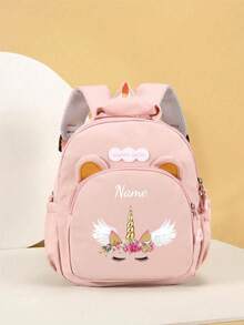 Ransel Mini Nilon yang Dapat Disesuaikan dengan Motif Unicorn Kartun, Tali Bahu yang Dapat Diatur, Penutup Resleting, Hadiah Ulang Tahun - MultiWarna - View 22