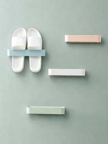 Wall Mounted Shoe Rack With Adhesive Strips Wall Mounted Bathroom Slipper Holder Wall Mounted Toilet Door Hanging Hook Without Drilling Multi Color Bathroom Slippers Hanging Hook Shoe Rack Shoe Racks Storage Shoes Storage Room Decor Home Decor - Multicolor - View 7
