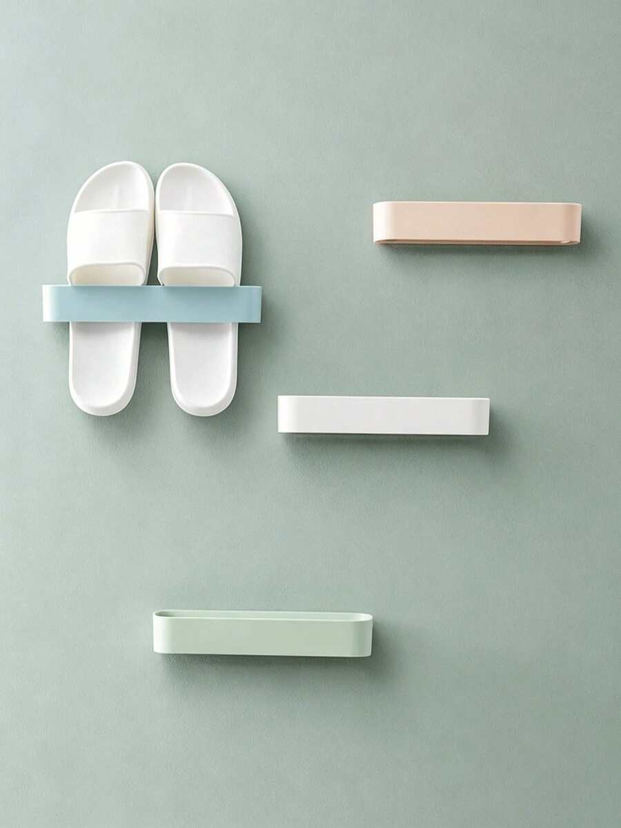 Wall Mounted Shoe Rack With Adhesive Strips Wall Mounted Bathroom Slipper Holder Wall Mounted Toilet Door Hanging Hook Without Drilling Multi Color Bathroom Slippers Hanging Hook Shoe Rack Shoe Racks Storage Shoes Storage Room Decor Home Decor