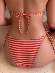 Conjunto de Bikini con Estampado a Rayas 2026, Esencial para Vacaciones de Verano en la Playa - Multicolor - Ver 6
