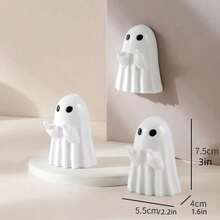 Cute Ghost Shaped Wall Hook No-Drill Adhesive Waterproof Coat Rack For Kitchen Bathroom Bedroom Entryway Space-Saving Storage Organizer Holder Hanger - View 4
