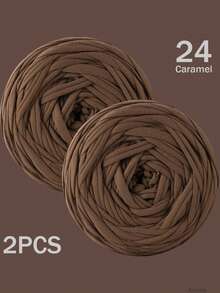 1/2件 T-Shirt 粗毛線，大號 300g±20g/件 - 2cm 寬，柔軟聚酯纖維毛線布料，適用於 DIY 鉤編包包、籃子、地墊、拖鞋、娃娃、毛線手工藝，多色度假風鉤編線，鉤編配件，手工禮物 - 彩色 - 查看 74