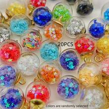 20pcs Mixed Color Pentagram Glass Ball Single Hole Pendant DIY Accessories - Multicolor - View 4