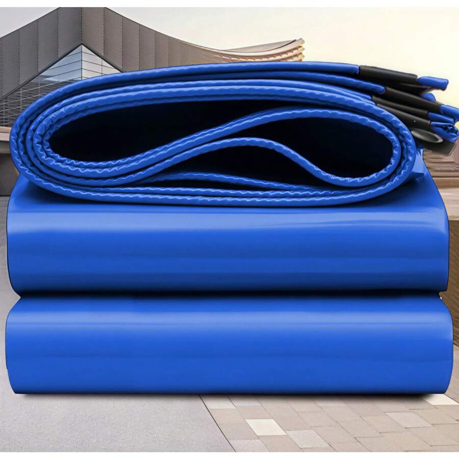 Blue Waterproof Polyethylene Tarp Cover, Multiple Sizes Available, Heavy-Duty Weatherproof Polyethylene Tarp Equipped With Metal Grommets, Suitable For Outdoor Sun Shading And Rain Protection. - Rainproof Cloth - View 1