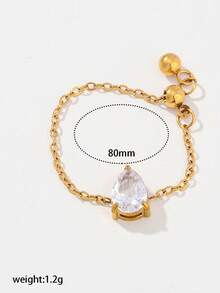 Anillo ajustable de acero inoxidable simple y de moda. Accesorio de mano elegante y versátil. - Multicolor - Ver 16
