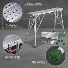 Height-Adjustable Heavy-Duty Scaffolding Portable Folding Work Platform (Equipped With Non-Slip Base And Sturdy Frame); Suitable For Truck Washing, Semi-Trailer Maintenance RV Roof Cleaning, And Commercial Vehicle Exterior Repair - Standard 105cm - View 4