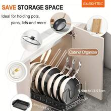 1 Set Expandable Rust-Proof Stainless Steel Kitchen Storage Rack, Universal Pot Lid Bowl Drainer Tray, Suitable For Countertop Cabinet Under Sink, Freely Adjustable To Save Kitchen Utensil Storage Space, Kitchen Accessories, Halloween - Multicolor - View 5