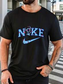 Men's Pure Cotton Short-Sleeve T-Shirt Casual Daily Wear Comfortable Breathable Basic Round Neck Tee Top For Summer - 黑色 - 查看 6