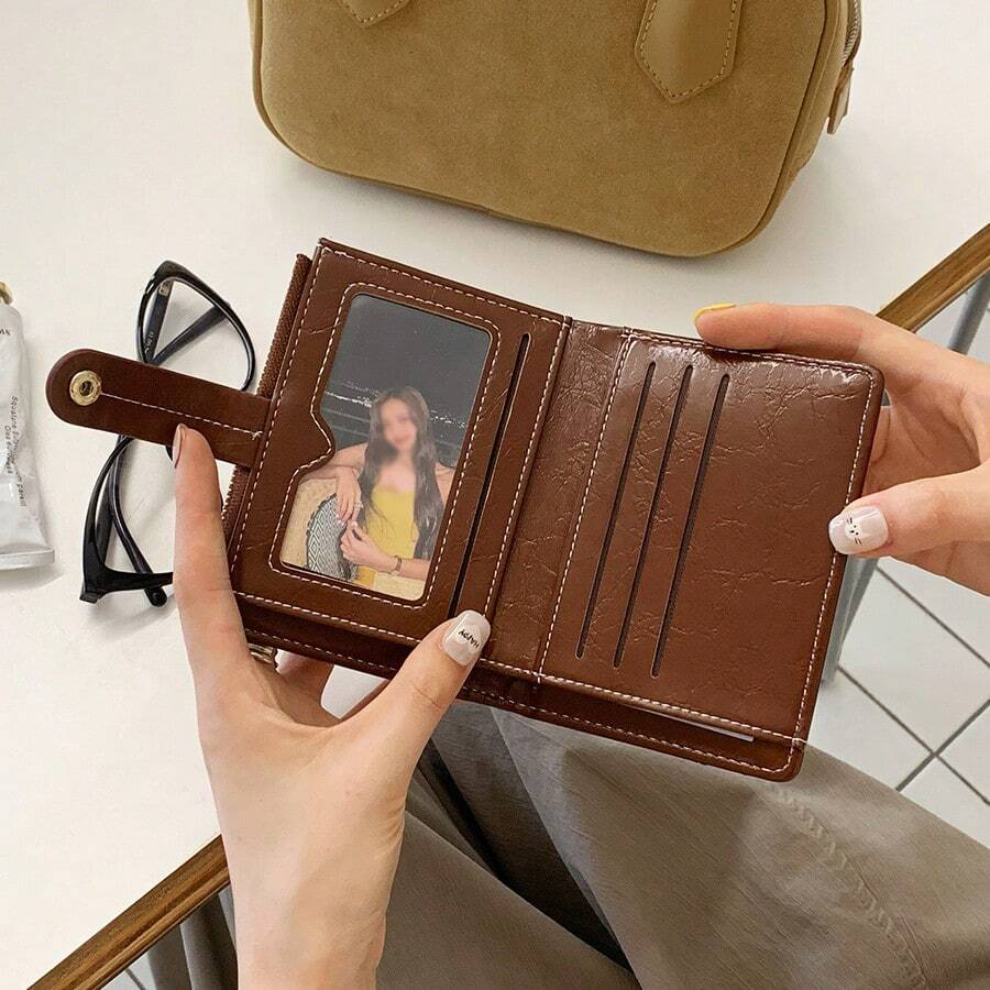 Korean Style Zipper Wallet Multi-Card Slot Envelope Wallet Women's Minimalist Bifold Purse,Wallets - Multicolor - View 1