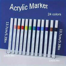 60/48/24/12 Colors Acrylic Marker Pens, Suitable For Art Rock Painting, Card Making, Stone, Metal, Ceramic, Perfect For Easter Decoration, Thanksgiving Gifts, Party Favors, Christmas Decorations And Card Making - Multicolor - View 6