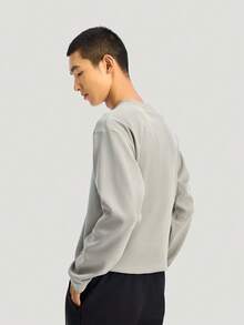 Adidas Men's TH WAFFLE CREW Knit Sweatshirt No Hood KR2542 - Grey - View 2