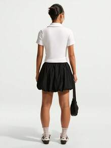 Nike Women's AS W NSW ESSNTL SS POLO CRP TOP Knit Collar Short Sleeve Polo Shirt IO2730-100 - White - View 5