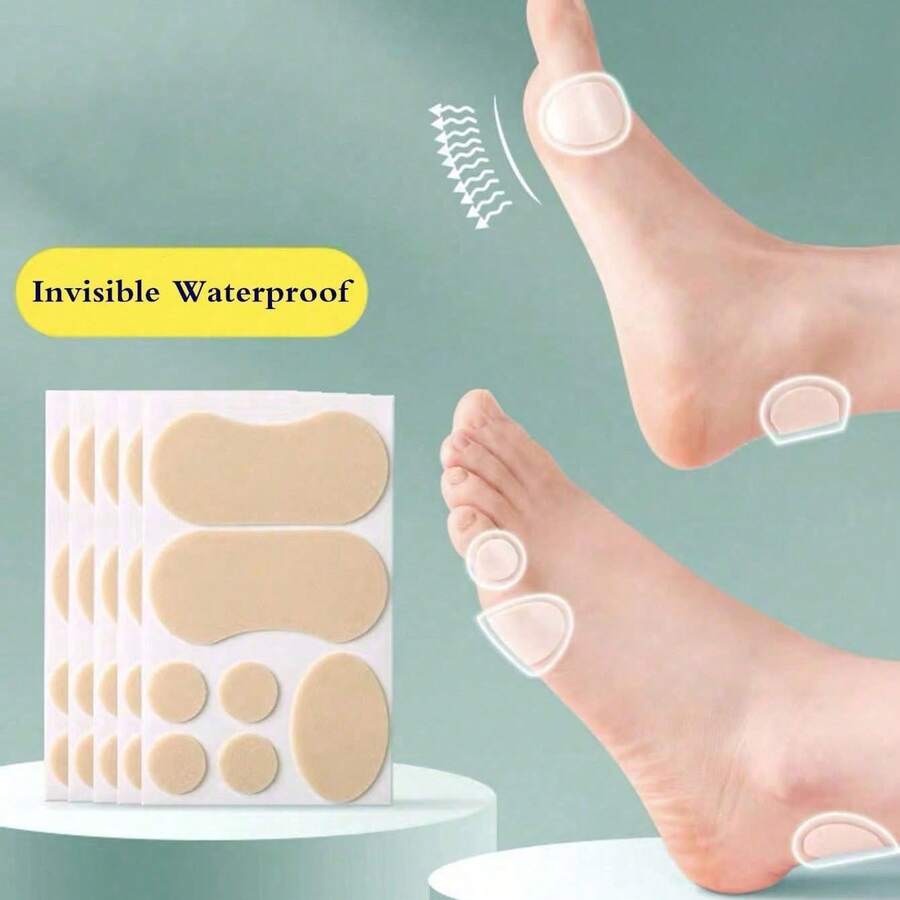 140pcs/20Sets Anti-Wear Foot Protector Kit, Blister Prevention Heel Grips Liners, Gel Toe Caps Protectors, Ankle Chafing Relief Pads For High Heels Sneakers - A - View 1