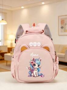 Ransel Mini Nilon yang Dapat Disesuaikan dengan Motif Unicorn Kartun, Tali Bahu yang Dapat Diatur, Penutup Resleting, Hadiah Ulang Tahun - MultiWarna - View 16