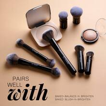 BS-MALL [Design Sense] [Enjoy Makeup] Professional 20pcs Black Makeup Brush Set With Pink Large Capacity Brush Bag, Precise Makeup Application, Gift For Girlfriend/Women - Black - View 3