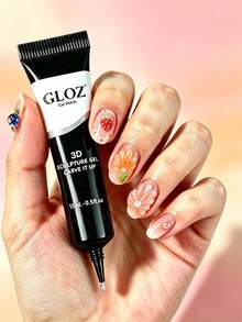 GLOZ 3D 15ML 雕刻凝膠與美甲磨砂膏，超強凝膠指甲油，用於美甲裝飾 3D 指甲亮片凝膠，裝飾寶石美甲珠寶鑽石，需 UV/LED 固化，美容禮物 - 無色 - 查看 8