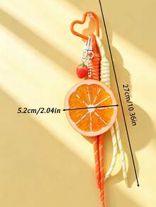 Fashionable Versatile Strawberry Lemon Pendant, Resin Lemon Slice Personalized Design, Realistic Fruit Lemon Slice Orange Slice Keychain Bag Charm Creative Fruit, Fashionable Versatile Bag Charm, Color-Block Bag Charm, Cute Lightweight Keychain, Suitable For Shopping, Dating, Daily Commute And Work, Holiday Birthday, Teacher's Day Perfect Gift - Multicolor - View 11