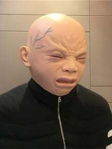 1pc Halloween Funny Crying Face Mask, Latex Crying Head Cover, Cosplay Party Costume Prop - A - View 6