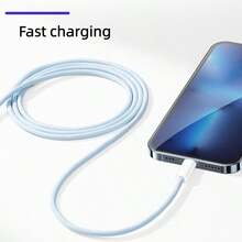 編織 1m/2m USB Type C 轉 Lightning 快充線，相容 iPhone 11 12 13 14 Pro Max XR Xs X SE 8 7 6 Plus iPod，USB C 轉 Lightning 快充線，Type C 充電線，相容 iPhone 14 13 12 11 Pro Max XR XS X 8 7 6 Plus SE，Lightning 轉 USB C 車用 CarPlay 數據線 - 彩色 - View 11