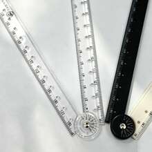2 Styles 30cm Multi-Function Folding Angle Ruler, Acrylic 180° Adjustable Protractor, Clear Scale, Student Teacher Campus Math Geometry Drawing Measurement Tool, Simple Scale Plastic Drawing Ruler - Multicolor - View 4