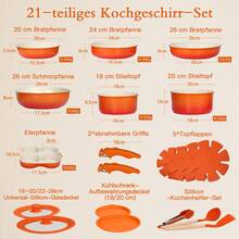 GiPP 21-Piece Cookware Set With Removable Handle, Induction Compatible, Stackable Kitchen Set, For All Cooktops - 查看 2