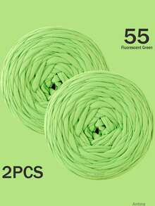 1/2件 T-Shirt 粗毛線，大號 300g±20g/件 - 2cm 寬，柔軟聚酯纖維毛線布料，適用於 DIY 鉤編包包、籃子、地墊、拖鞋、娃娃、毛線手工藝，多色度假風鉤編線，鉤編配件，手工禮物 - 彩色 - 查看 102