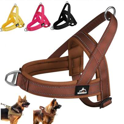 No-Pull Dog Harness, Adjustable Vest, Heavy-Duty Padded Dog Harness Collar, Triangle Design, Comfortable For Walking And Training, Suitable For Medium And Large Dogs