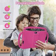 4GB RAM + 64GB ROM / 7-Inch Tablet / Quad-Core 1.3GHz / Android 13 MTK8321 / 1280x800 HD IPS Display / 2MP+5MP Camera / 4000mAh Battery / WiFi, Parental Control, Education, Gaming / ABS Plastic + Silicone, Educational Tablet - Pink Handbag - View 7