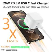 1-2pcs USB-C UK Wall Charger Adapter 20W Wall Charging Head, Compatible With Type-C Interface Charging Cable Data Line - UK Plug(220-240V) - View 8