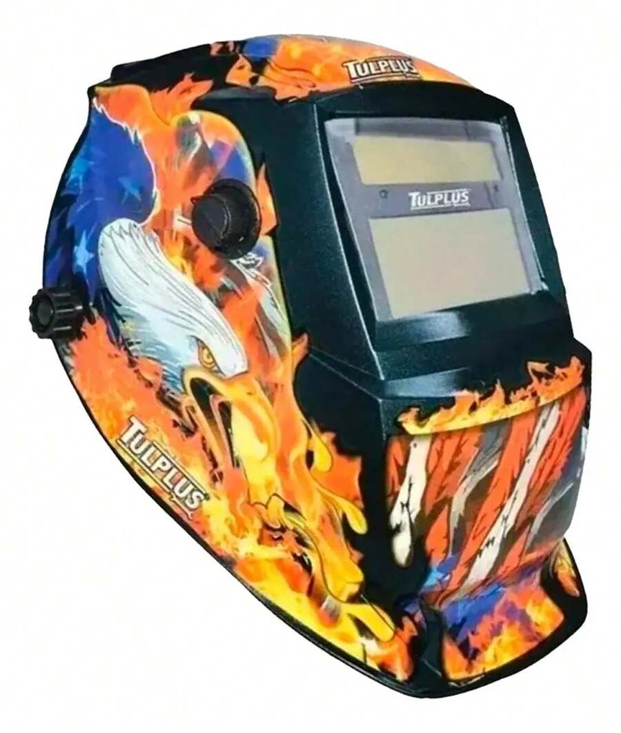 Careta De Soldar Uso Industrial Soldadura Electronica Diseño - Aguila en Llamas - Ver 1