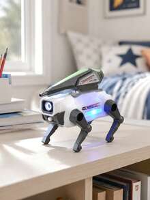 Robot Anjing Elektrik dengan Lampu, Suara, dan Musik, Mainan Edukasi Interaktif yang Bisa Berjalan, Mainan Sensorik untuk Anak Laki-laki, Mainan Anak, Mainan untuk Bepergian - Anjing robot putih - View 9