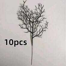 Halloween Black Faux Dry Twig Decorative Ornament, Matte Black Artificial Branch For Spooky Halloween Scene Setup - Multiple Styles - View 11