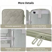 DANYCASE 11-13 吋平板電腦保護內襯攜行包，相容 iPad 第 10 代、第 11 代、10.9 Pro、11、12.9、第 7 代、第 8 代、第 9 代、10.2 - 灰色 - 查看 7