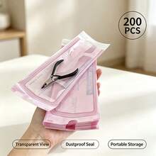 50/100/200pcs Individual Disposable Self-Sealing Sterilization Bags, Sterile Manicure Care Set, Suitable For Salon And Home Use, Individually Packaged Manicure Care Set - Pink - View 16