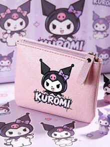 SANRIO 1 Dompet Pendek Motif Kuromi, Warna Pink, Tempat Kartu dengan Resleting, Tali Pergelangan Tangan, Kantong Koin & Kapasitas Besar untuk Perjalanan Sehari-hari, Bepergian & Bekerja - MultiWarna - View 2