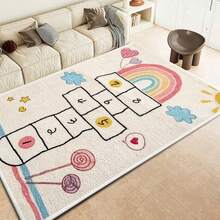 1件彩虹數字遊戲地毯，趣味數字跳格子地毯，適合室內裝飾，加厚地毯，適用於樓梯、走廊、通道、走道、客廳、臥室 - 彩色 - 查看 2