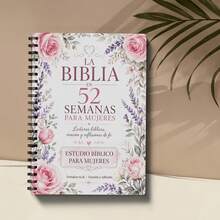 52-Week Spanish Bible Study Guide For Women - Weekly Christian Learning Journal, Floral Cover Design, Portable Scripture Planning Notebook, Suitable For Daily Devotion, Gift, Office Supplies And Spanish - A - View 3