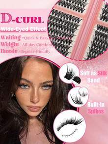 640 Clusters D Curl Single Cluster False Eyelashes, 40D+50D Curl, 8-16mm, DIY Eyelash Bundles, Natural Look, Ultra Thick Ultra Soft Ultra Lightweight, Reusable Single Segment False Eyelashes, Eyelash Extension Kit - D - View 8