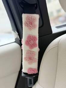 Pelindung Bahu Sabuk Pengaman Mobil Motif Bunga Wol Domba, Lembut dan Bernapas - A - View 6