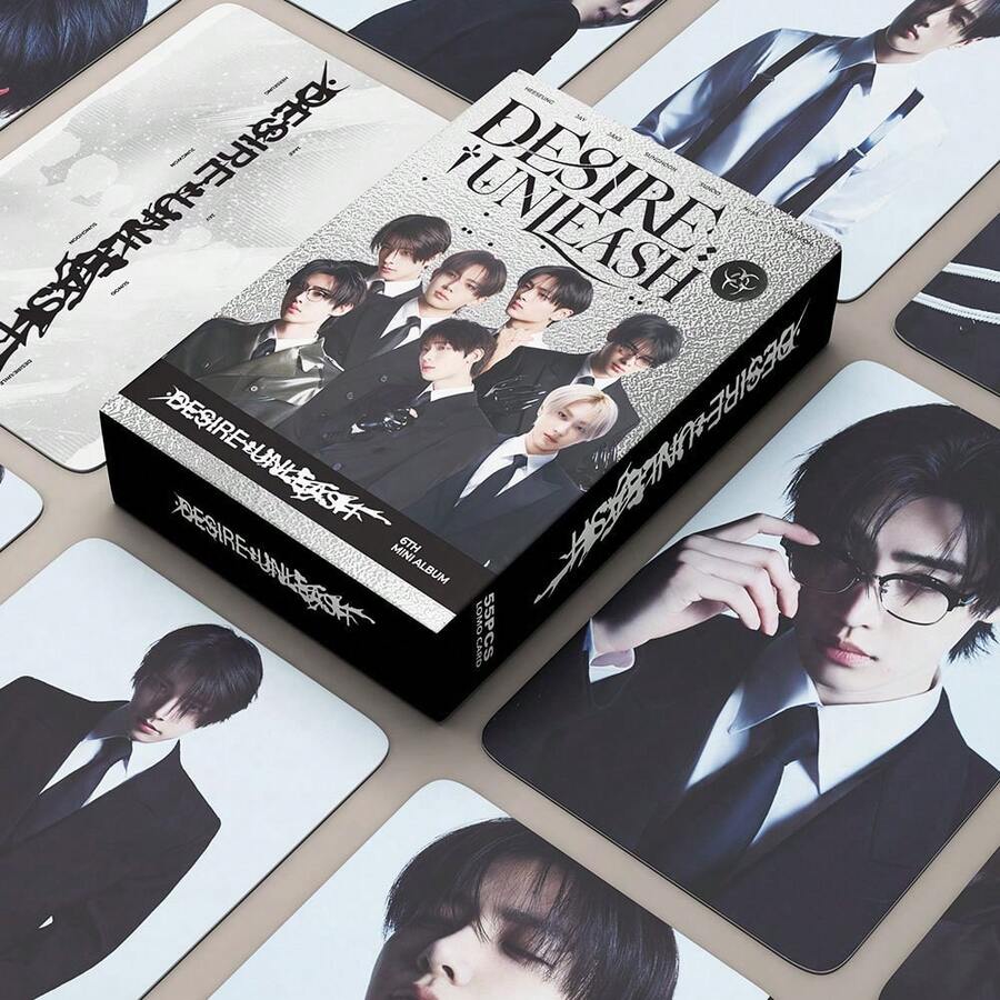 55张成员照片卡及贴纸套装,限量版,包含Jungwon、Heeseung、Jay、Jake、Sunghoon、Sunoo、Ni-Ki,FATE: UNLEASH 和 DIMENSION: DILEMMA 专辑周边收藏品,全球粉丝专属礼盒 - 彩色 - 查看 1