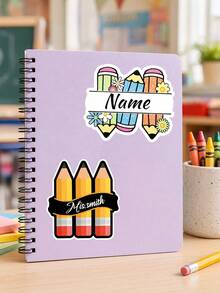 LICVIC Stiker Nama Pensil Kustom, Stiker Ponsel yang Dipersonalisasi, Label Nama Lucu, Stiker Laptop Nama Kustom, Hadiah Ulang Tahun dan Natal yang Dapat Disesuaikan - Gaya A - View 7