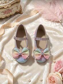 Girls' Shiny Cute Butterfly Colorful Mary Jane Flats, Ballet Shoes, Toddler Princess Shoes For Wedding, Vacation, Party, Birthday, Performance - Colorful - View 2