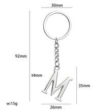 Minimalist Metal Alphabet Keychain, 1 Pc A-Z Initial Pendant, Stylish Bag Charm & Key Ring, Personalized Bag Charm, Gift For Friends & Lovers - Silver - View 30