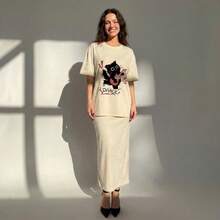 Women T-Shirts - 米色-1 - 查看 7