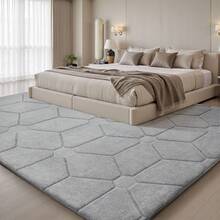EDIMENS Rugs Living Room Large 160x230CM, Decorative 3D Carved Area Rugs For Bedroom, Extra Large Rugs For Living Room, Machine Washable Rug Anti Slip Short Pile Bedroom Rug Carpets For Lving Room, Bedroom, Home Decor - Light Grey - View 6