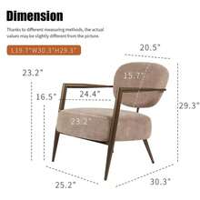 Modern Metal Frame Accent Chair, Upholstered Softy Fabric Side Chair, Mid-Century Comfy Lounge Armchair For Living Room Bedroom Reading Ok, Single Leisure Guest Chair(Camel-1pc) - Camel + Fabric + Metal - View 10